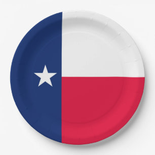 Dynamic Texas State Flag Graphic on a Paper Plates