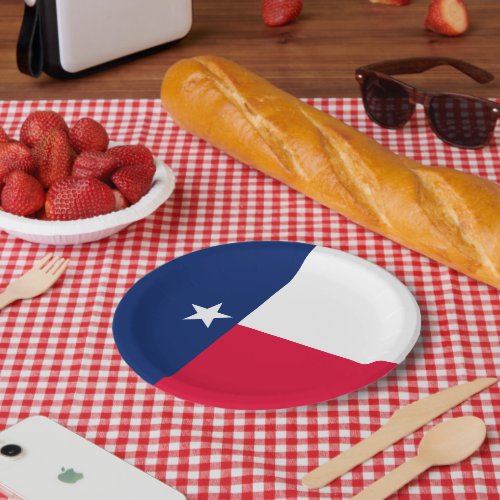 Dynamic Texas State Flag Graphic on a Paper Plates