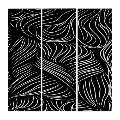 Dynamic Tussled Wavy Lines In White Abstract Art