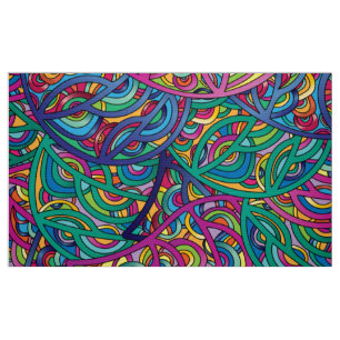 Dynamic Urban Waves Abstract Pattern Fabric