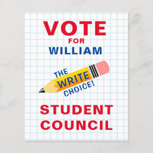 Dynamic Vote for Class President: WRITE choice Flyer