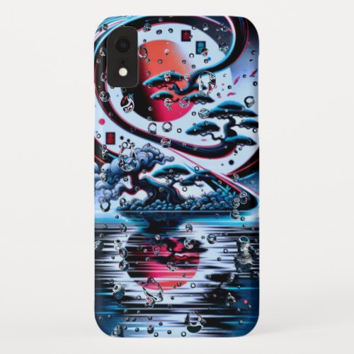 âœDynamic Waves and Abstract Bubbles iPhone Cover 