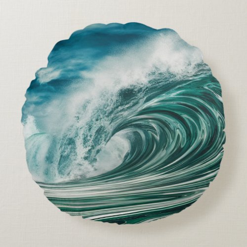 Dynamic Waves Round Pillow