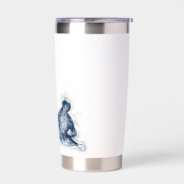 Dynamic Whitewater Kayaker Line Art Insulated Tumbler (Left)