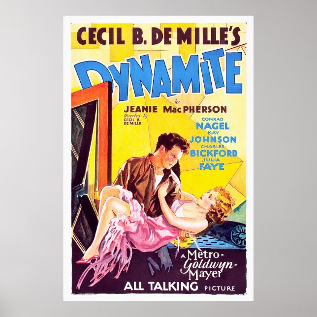 Dynamite, Cecil B. DeMille - Vintage Classic Movie Poster (Front)