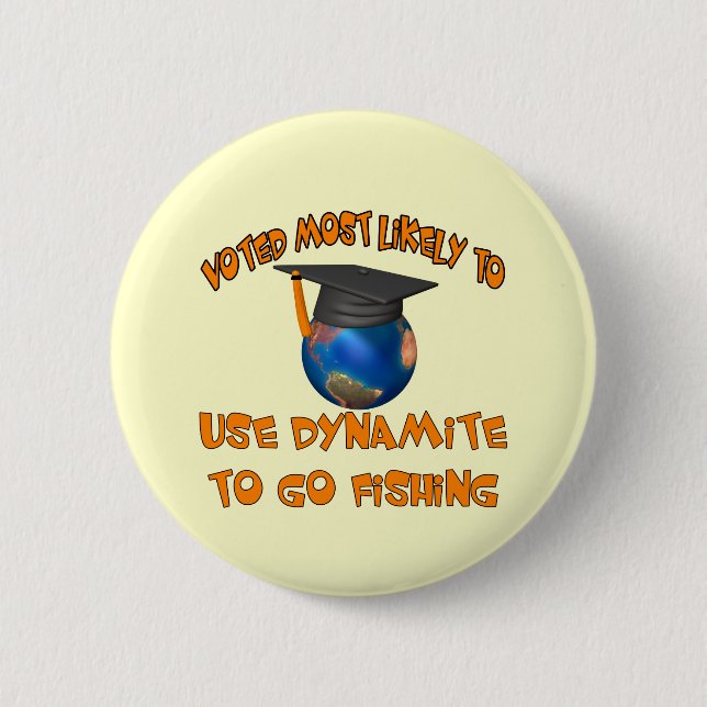 Dynamite Fishing Pinback Button (Front)