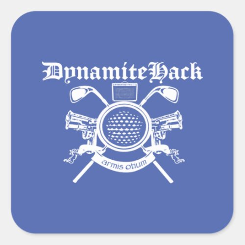 Dynamite Hack Crest design invert Square Sticker