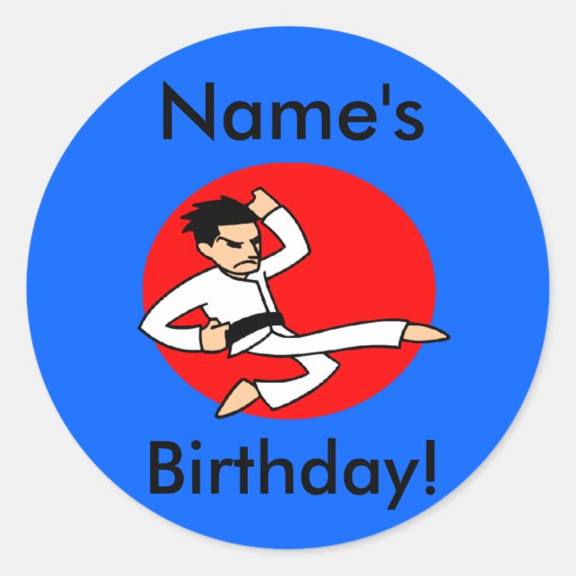 Dynamite Martial Arts Birthday Stickers (Front)
