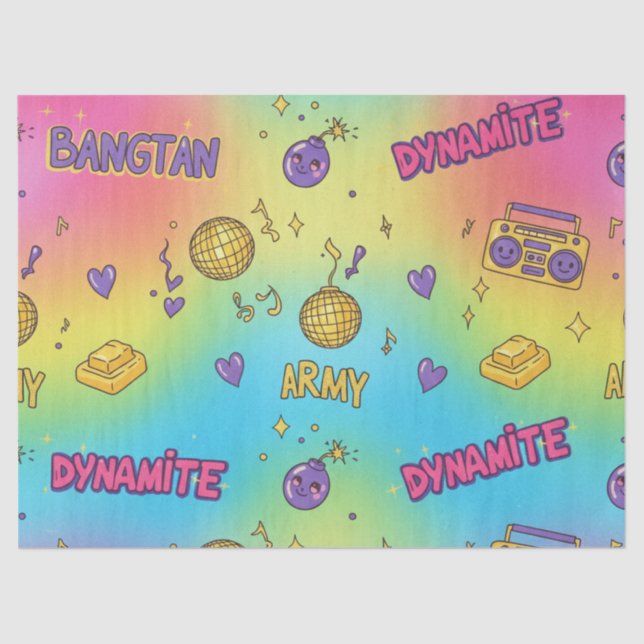 Dynamite Pop Art Rainbow Pattern Tissue Paper (Front)