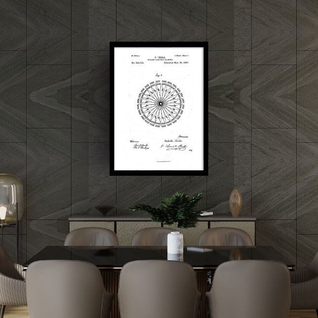 Dynamo electric machine Nikola Tesla patent  Framed Art (Dynamo electric machine Nikola Tesla patent Framed Art)