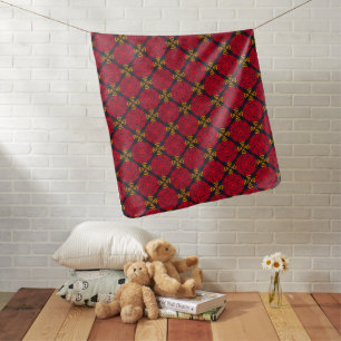 Dynasty Geometry: Red Traditional Chinese Pattern Baby Blanket