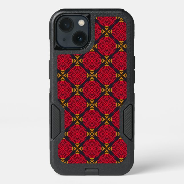 Dynasty Geometry: Red Traditional Chinese Pattern Otterbox iPhone Case (Back)
