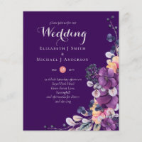 Dynasty Purple Ginger Floral Wedding Invite BUDGET