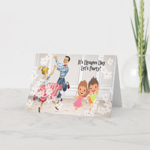 Dyngus Day Party Time Card with Dancers