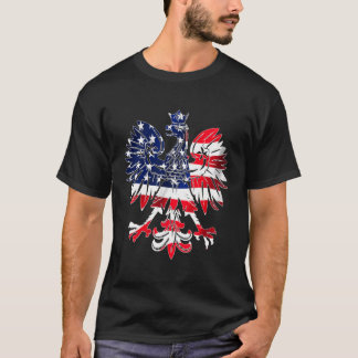 Dyngus Day Polish Eagle American Flag Usa Poland T-Shirt