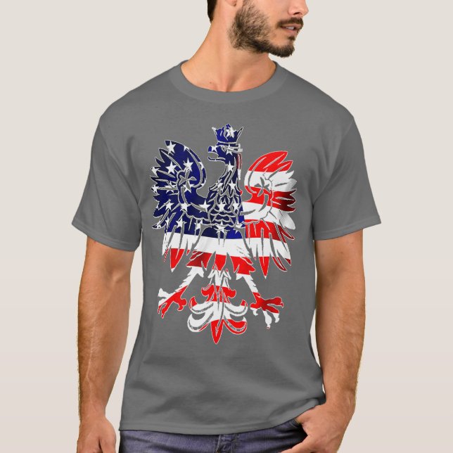 Dyngus Day  Polish Eagle USA Flag America Poland T-Shirt (Front)
