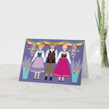 Dyngus Day Polish Folk Art Boy And Girls Card by PennyCorkDesigns at Zazzle