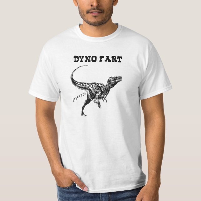 Dyno Fart - Farting Tyrannosaurus Rex Dinosaur T-Shirt (Front)
