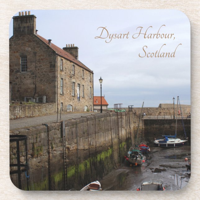Dysart Harbour, Fife Coast, Scotland Beverage Coaster (Front)