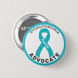 Dysautonomia Advocate Ribbon White Button