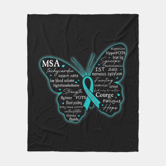 Dysautonomia Awareness POTS HyperPOTS NCS Month T- Fleece Blanket (Front)