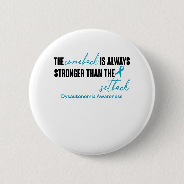 Dysautonomia Awareness Ribbon Support Gifts Button (Front)