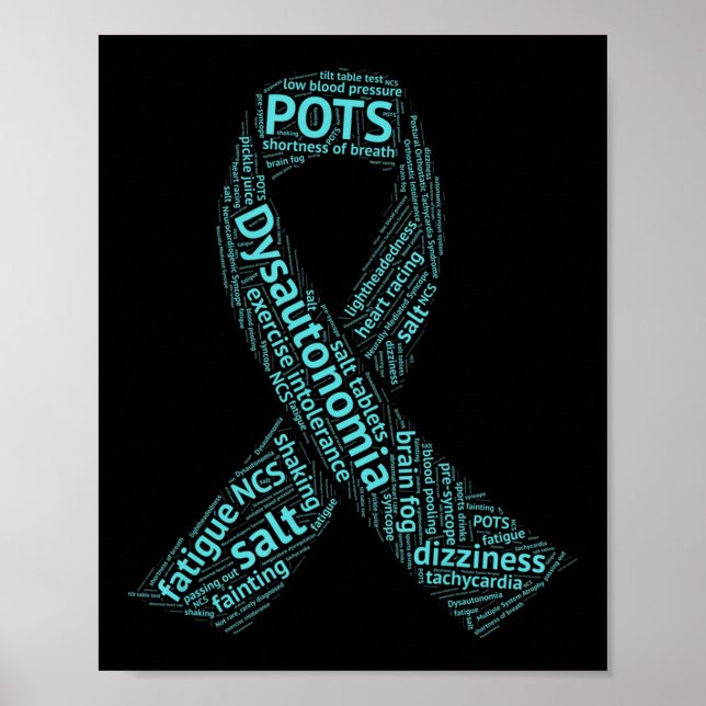 Dysautonomia Awareness T-shirt - Turquoise Ribbon  Poster (Front)