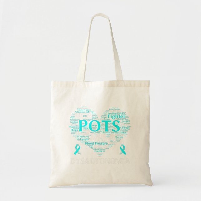 Dysautonomia Awareness Teal Ribbon T-Shirt71  Tote Bag (Front)