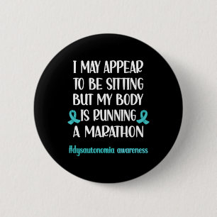 Dysautonomia POTS Turquoise Ribbon Autonomic Dysfu Button