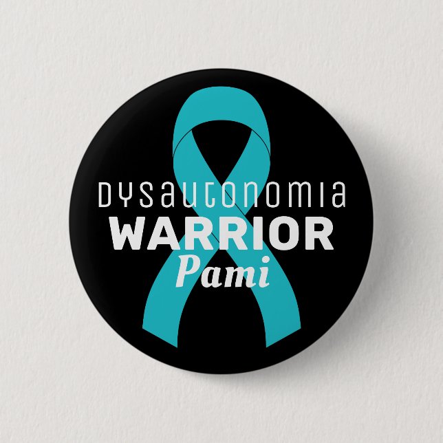 Dysautonomia Warrior Ribbon Black Button (Front)