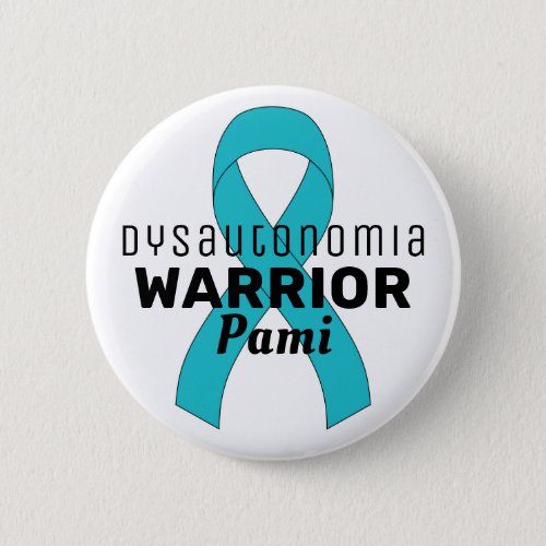 Dysautonomia Warrior Ribbon White Button