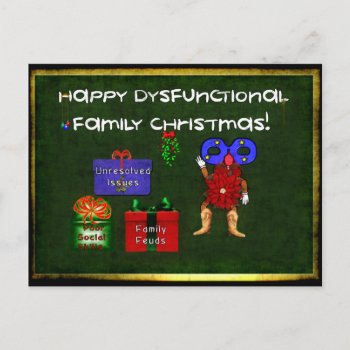 Dysfunctional Family Christmas Holiday Postcard by Crazy_Card_Lady at Zazzle