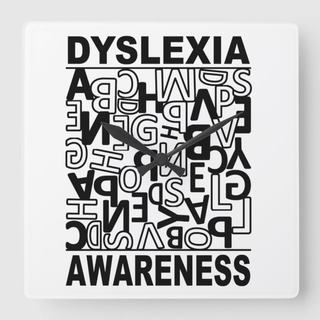 Dyslexia Awareness Dyslexia Teachers Students   Square Wall Clock (Front)
