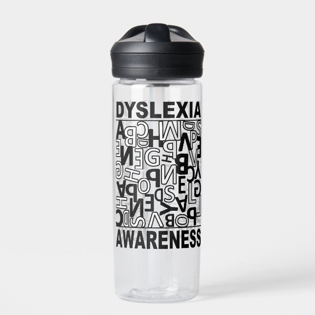 Dyslexia Awareness Dyslexia Teachers Students  Water Bottle (Front)