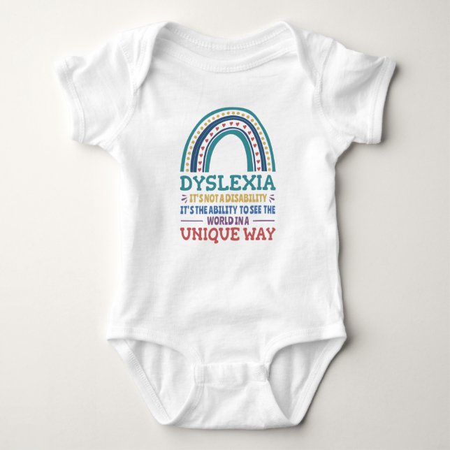 Dyslexia Awareness Dyslexic Baby Bodysuit (Front)