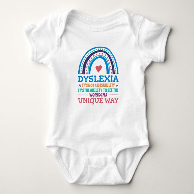 Dyslexia Awareness Dyslexic Baby Bodysuit (Front)
