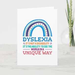 Dyslexia Awareness Dyslexic Card