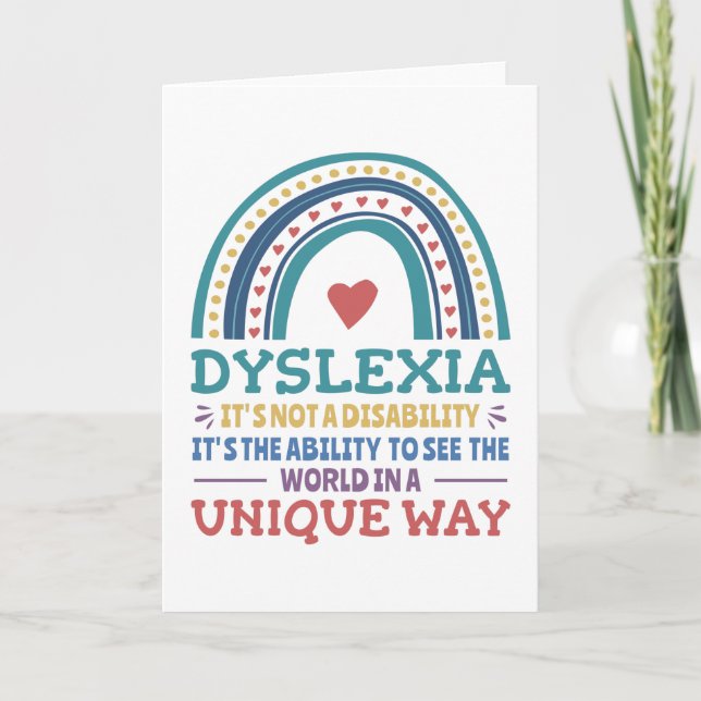 Dyslexia Awareness Dyslexic Card (Front)