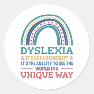 Dyslexia Awareness Dyslexic Classic Round Sticker