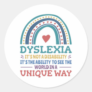 Dyslexia Awareness Dyslexic Classic Round Sticker