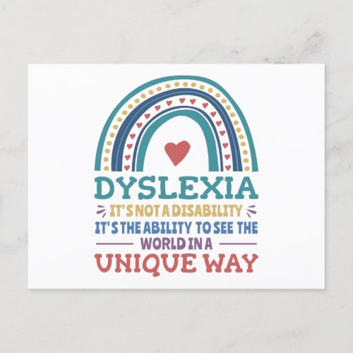 Dyslexia Awareness Dyslexic Postcard