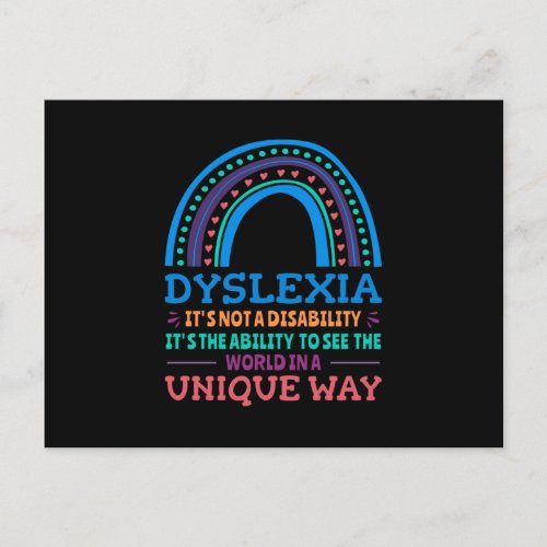 Dyslexia Awareness Dyslexic Postcard