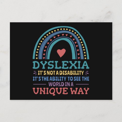 Dyslexia Awareness Dyslexic Postcard