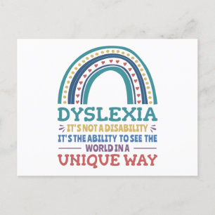Dyslexia Awareness Dyslexic Postcard