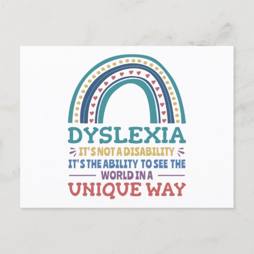 Dyslexia Awareness Dyslexic Postcard