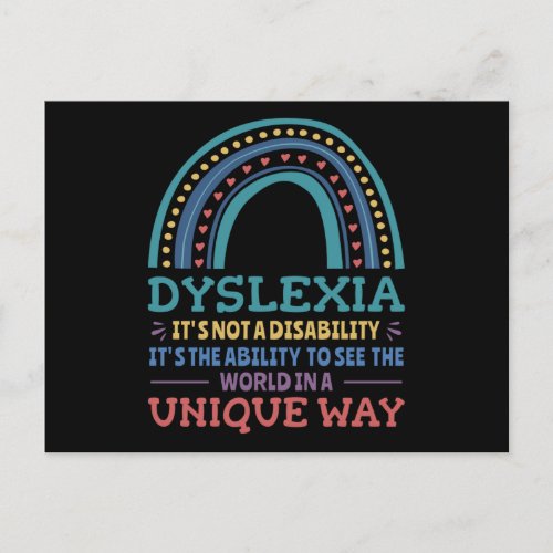 Dyslexia Awareness Dyslexic Postcard