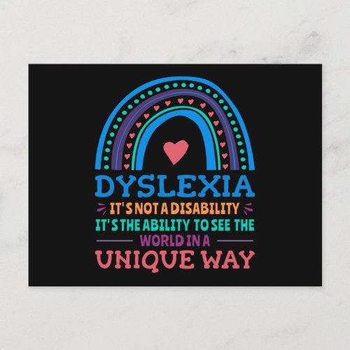 Dyslexia Awareness Dyslexic Postcard