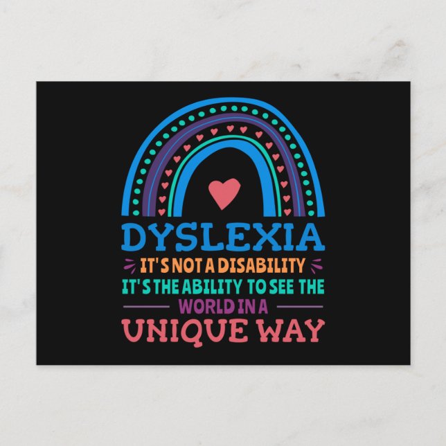 Dyslexia Awareness Dyslexic Postcard (Front)