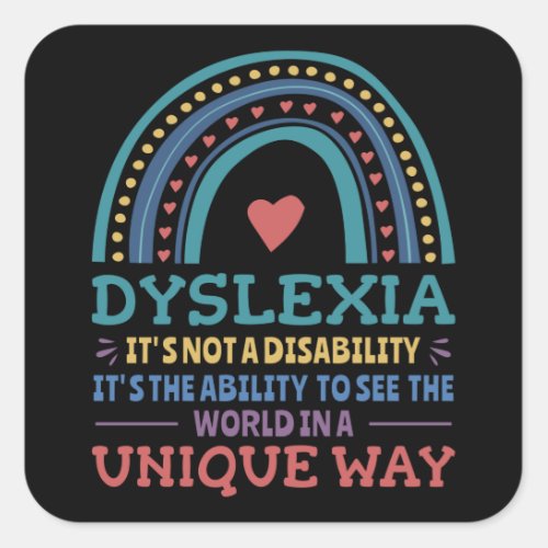 Dyslexia Awareness Dyslexic Square Sticker