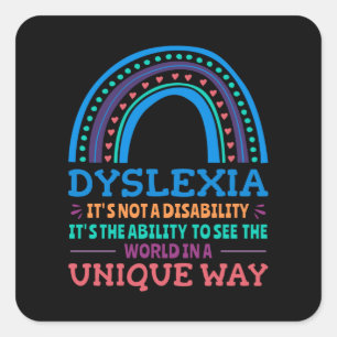 Dyslexia Awareness Dyslexic Square Sticker